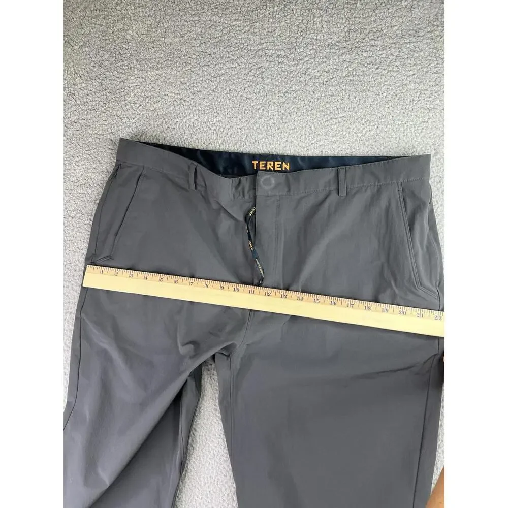 Teren Hiking Pants Mens 40x34 Gray Stretch Performance Slim Fit Outdoor - Picture 11 of 14